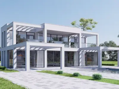 villa Low-poly 3D model