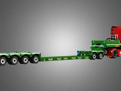 XG Truck - single axle with Faymonville Trailer 3D Model Pack