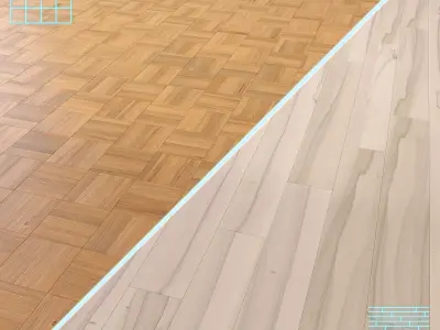 Parquet - Laminate - Wooden floor 2 in 1 Low-poly 3D model 211