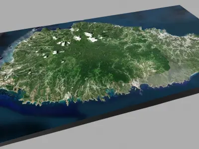 Saint Lucia Island North America 3D model
