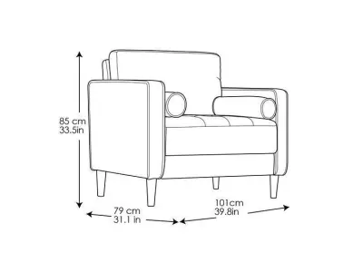 Garren Club Sofa Chair - 2 Colour 3D model