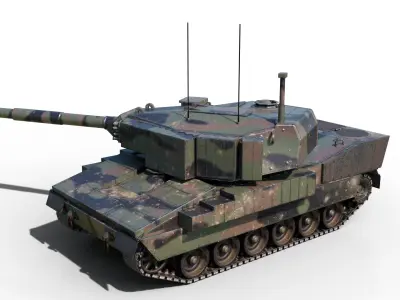 4 coatings of USA ARMY M8 Armored Gun System light tank Low-poly 3D model