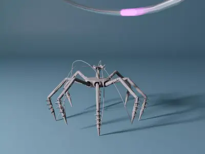 full rigged sci-fi spider 3D model