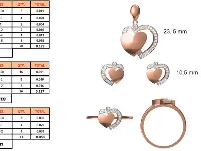 Light wt Ring Earrings Pendant set stl jcd 1-render details 3D print model 28