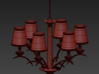 Hudson Valley Marcellus 6 light Aged Brass Chandelier 3D model