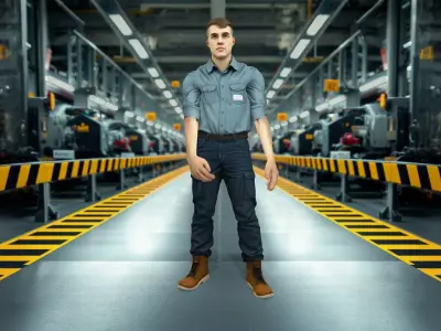 Factory Worker Realistic Character Model Low-poly 3D model