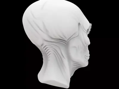 Reptilian Alien Head 3D Print Model 3D print model