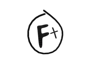 Grade F Plus Symbol v1 001 Low-poly 3D model