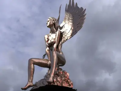 Egyptian goddess Grand wings huge  3D model