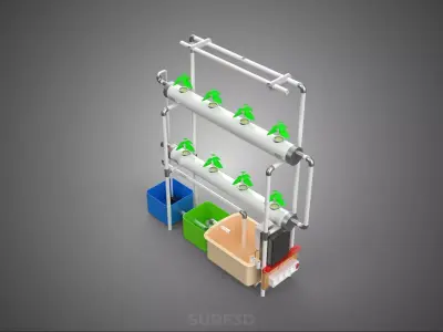 AUTO CONTROL MONITOR NUTRIENT HYDROPONIC PLANT LED GROW LIGHT UV 3D model