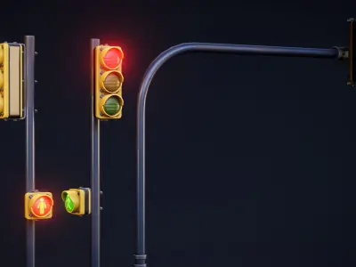 Traffic Lights - Stylized Pack Low-poly 3D model