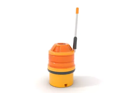 Industrial Warning Light with Antenna model pack Low-poly 3D model