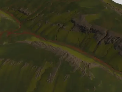 Landscape Forest Hills Low-poly 3D model