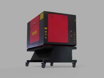 CNC Laser Cutting Machine Low-poly 3D model