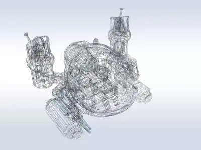 Futuristic Sci-Fi Robot Vehicle with Pilot Game Ready 3D Model  3D model