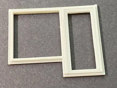 SHOP DOOR AND WINDOW 7MM SCALE O GAUGE MODEL RAILWAY 3D print model