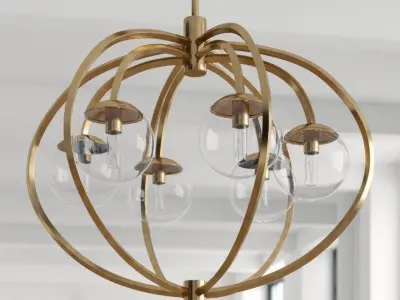 Bynoe 6 - Light Unique Globe Chandelier - 2 Colour 3D model