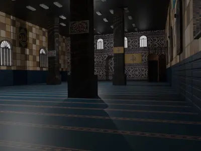 Mosque Interior Low-poly 3D model