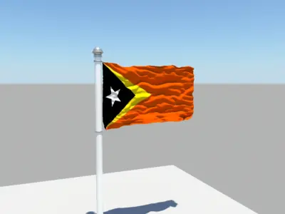 East Timor flag 3D model