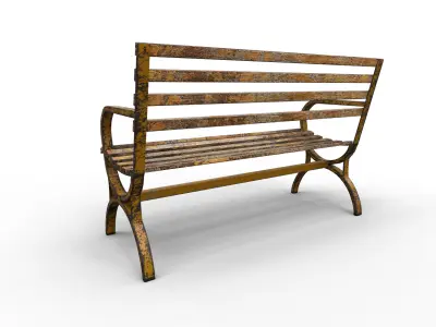 Very Old Street Bench Terror Low-poly 3D model