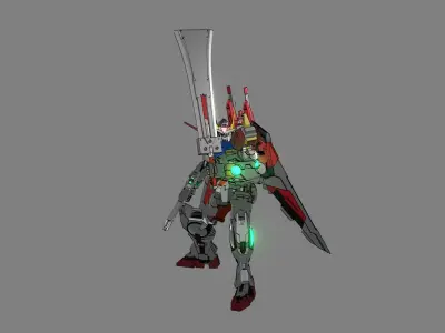 Attacker Gundam B 15 3D model