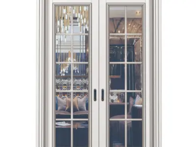 Modern French Interior sliding doors in Art Deco style   3D model