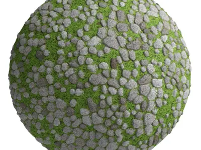 Grass Stone Materials1- By 3 color Pbr By Sbsar 4k Texture