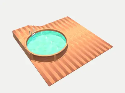 Wood Swimming Pool 3D model