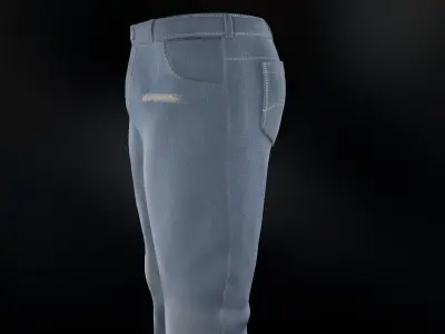 Light Blue Ripped Jeans Low-poly 3D model