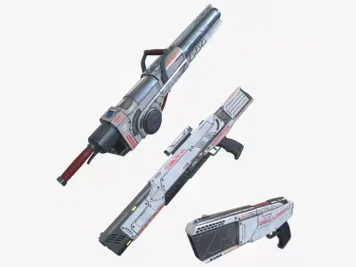 Laser Gun Collection PBR Low-poly 3D model