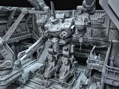 Repair Bay Set Plus Mech 3D print model