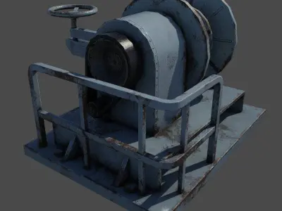 Winch Machine Low-poly 3D model