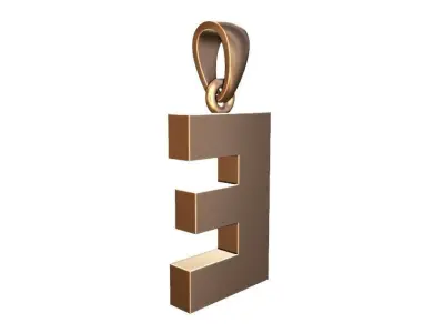 marquee style initial letter E pendant 3D print model