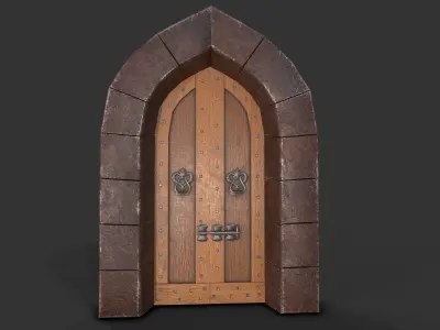 Medieval Door-6 Low-poly 3D model