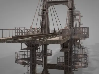 Railway Suspension Bridge 3D model