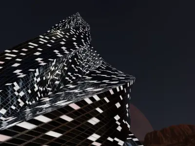 Pyramid Building Night Windows 3D model