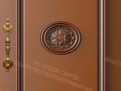 sagwan door for home wooden double front door 3D model