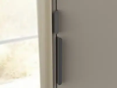 Modern Mirrored Wardrobe Armoire FlatPack 3D model