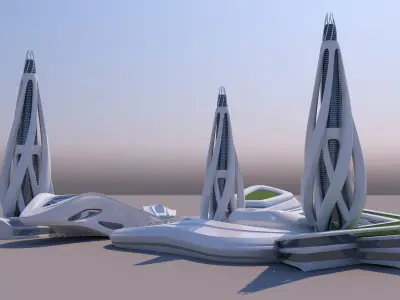 0088 - Organic Building - Skyscraper 3D model