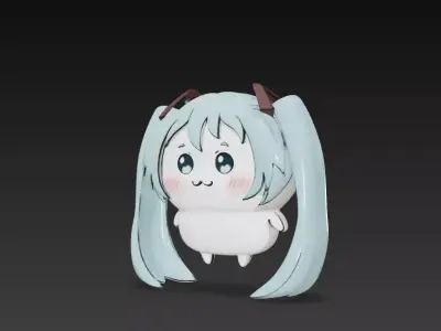 figura miku x chikawa 3D print model