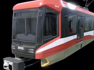 Siemmens S200 Calgary light rail train Low-poly 3D model