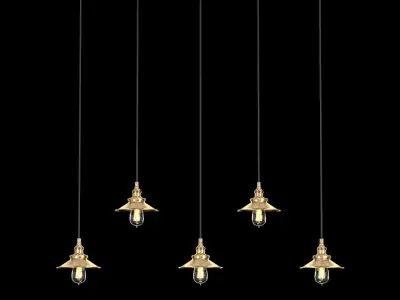 FACTORY FILAMENT REFLECTOR RECTANGULAR PENDANT 3D model