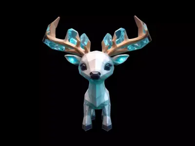  Light Effect A Majestic Glowing Deer 3d Model 3D model