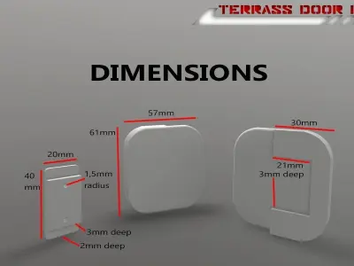 Terrace door handle 3D print model