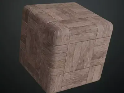 Vintage Basketweave Parquet Wood PBR Seamless Texture