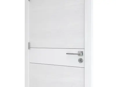 Door-068 wooden door with handle 3D model