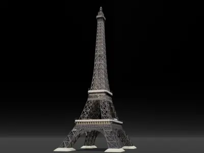 Detailed Eiffel Tower 3D Model Low-poly 3D model
