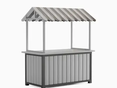 Food Stand 10 Low-poly 3D model