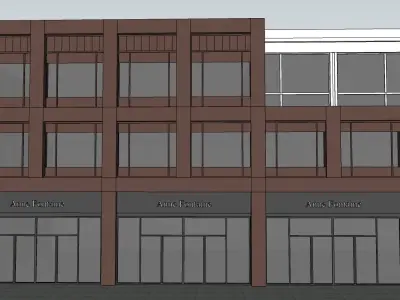 MOdern generic retail  building 3d model 3D model