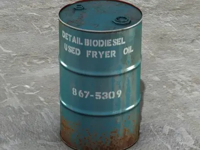 oil barrel set 01 Free low-poly 3D model